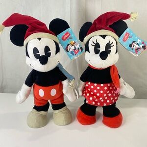 Just Play Mickey Minnie Disney Holiday 13" Animated Plush Christmas Music Dance